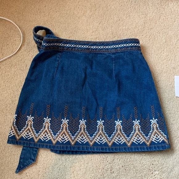 Free People Denim Wrap Skirt - Picture 3 of 4